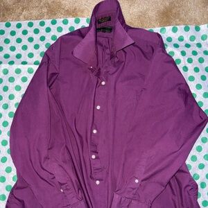 Alexander Julian Colours Button Shirt Long Sleeve Men's Size XL 17 17.5 purple